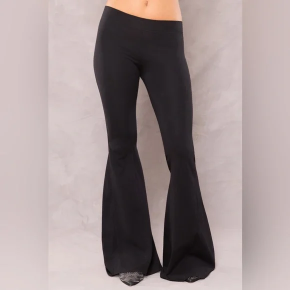 Hard Tail Forever Mineral Acid Wash Hippie Chick Flare Bell Bottom Leggings - Picture 11 of 12